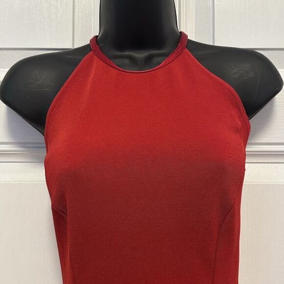 Cache Women 6 Dress Gown Maxi Halter Mermaid Backless Red Y2K VTG - Picture 3 of 8